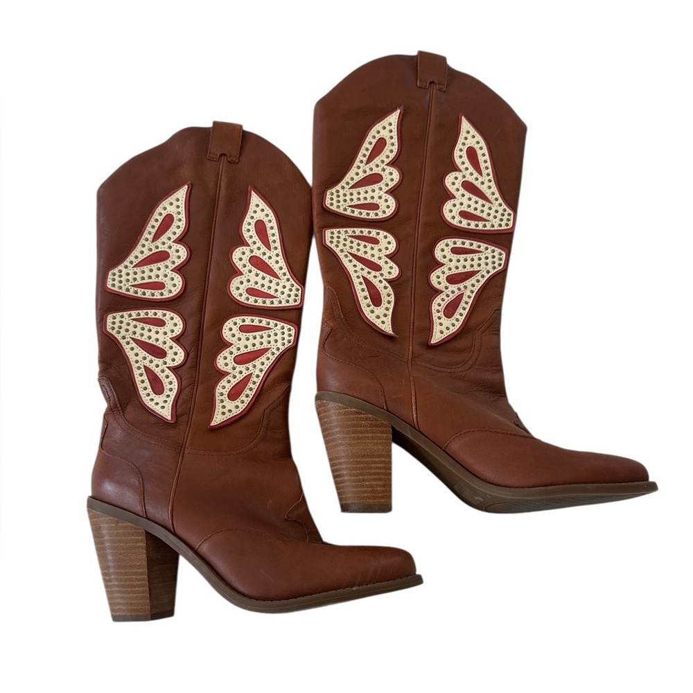Jessica Simpson Caralee Round Toe Leather Western Boot - Picture 4 of 11